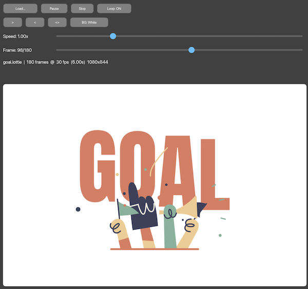 Lottie animation playback