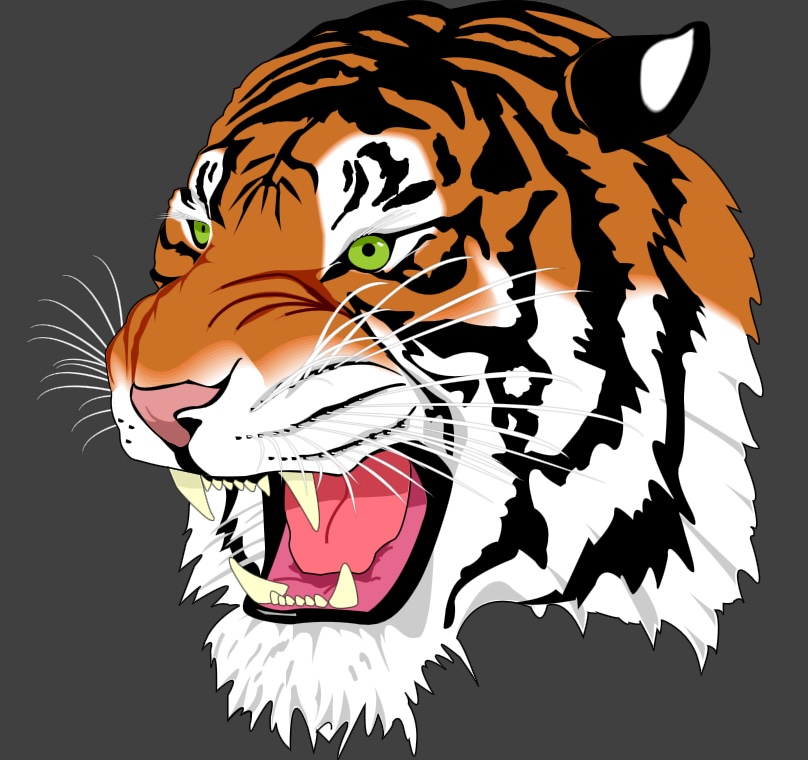 The Ghostscript tiger rendered from SVG