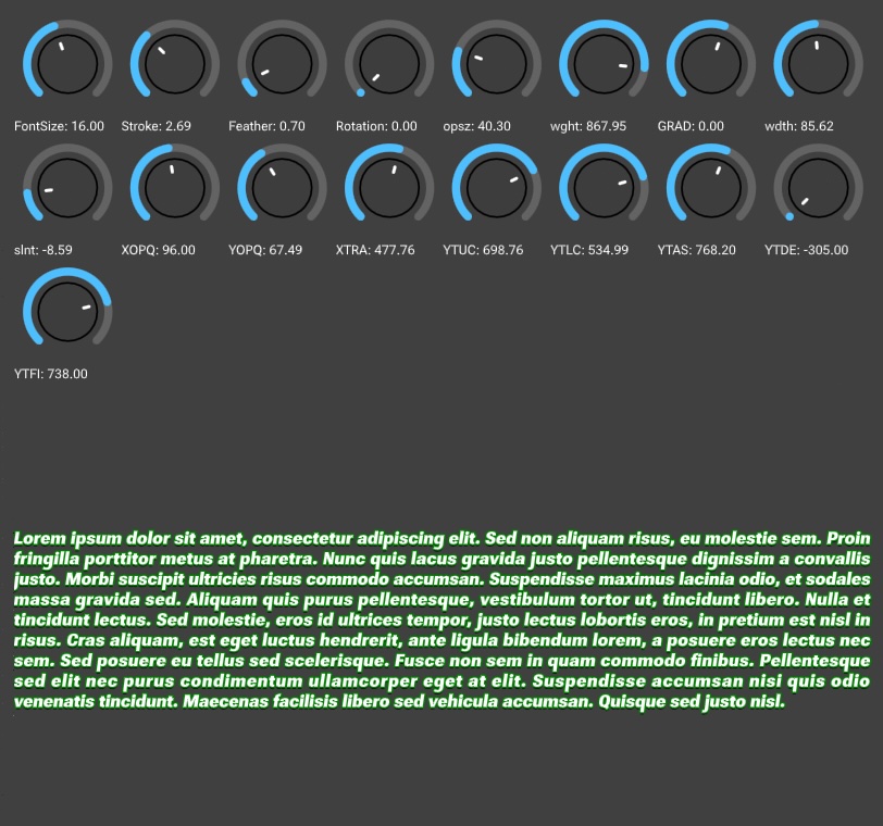 Variable fonts
